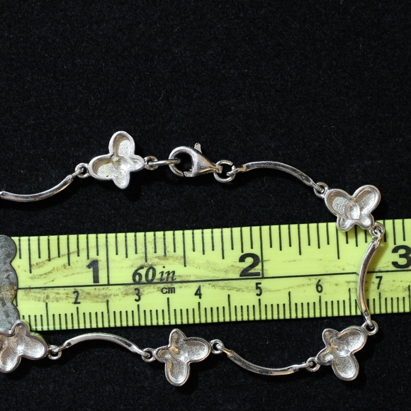 Sterling Silver 925 Butterfly Link Bracelet - Picture 5 of 6
